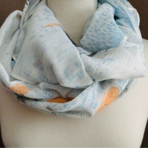 Infinity Scarf – 100% Cotton – Umbrella Rain Print – 66” x 27”